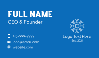 White Outline Snowflake  Business Card Design