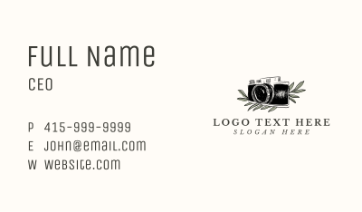 Camera Photography Leaves Business Card Image Preview