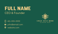 Leaf Vines Shield Lettermark Business Card