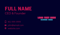Neon Business Card example 1