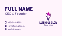 Purple Fire Light Bulb  Business Card Image Preview