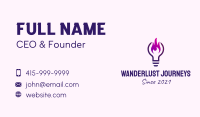 Purple Fire Light Bulb  Business Card