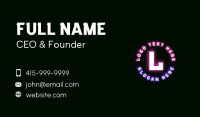 Cyber Neon Lettermark Business Card