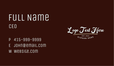 Funky Brand Wordmark  Business Card Image Preview