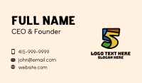 Colorful Number 5 Business Card