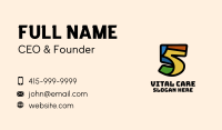 Colorful Number 5 Business Card