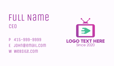Media Television Screen Business Card