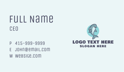 Cute Blue Dolphin Business Card
