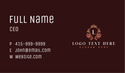 Premium Deluxe Crown Shield Business Card