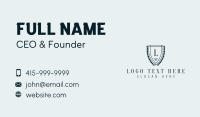 Shield Wreath Academy Lettermark Business Card Design