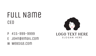Curly Girl Hairdresser Business Card