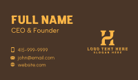 Premium Golden Letter H Business Card Design
