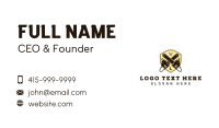 Lumberjack Chainsaw Shield Business Card Design
