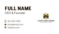 Lumberjack Chainsaw Shield Business Card