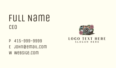 Rose Photography Camera Business Card