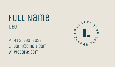 Round Business Lettermark Business Card