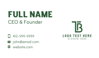 Investor Firm T & B Monogram Business Card