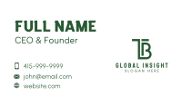 Investor Firm T & B Monogram Business Card