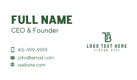 Investor Firm T & B Monogram Business Card