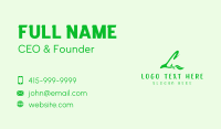 Organic Green Plant Letter L Business Card Design