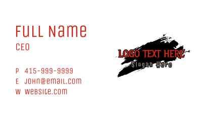 Scary Horror Store Wordmark Business Card