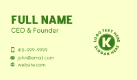 Pine Tree Letter K Business Card