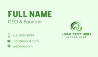 Green Leaf Letter Q Business Card