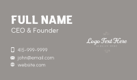 Elegant Floral Wordmark Business Card Design