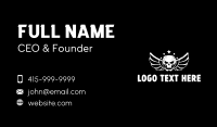 Edgy Skull Wings Emblem Business Card