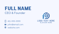Blue Tech Target Letter D Business Card Design