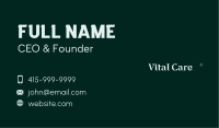 Elegant Green Wordmark Business Card
