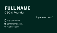 Elegant Green Wordmark Business Card