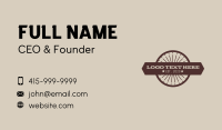 Vintage Wheel Cowboy Wordmark  Business Card Design