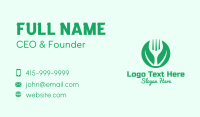 Green Vegan Salad Fork  Business Card