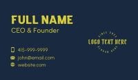 Apparel Business Calligraphy Wordmark Business Card