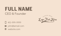Traditional Script Handwriting Business Card