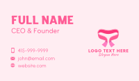 Pink Heart Ribbon Business Card