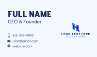 Technology Digital Letter H Business Card Design