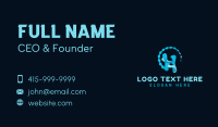 Liquid Water Letter H Business Card Design