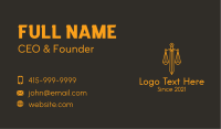 Sword Justice Scale Business Card