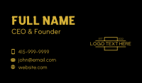Gold Geometric Wordmark Business Card