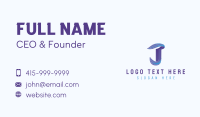 Gradient Modern Letter J Business Card Design
