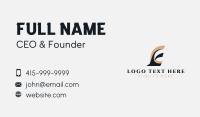 Logistics Shipping Letter E Business Card Design