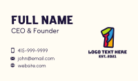 Colorful Number 1 Business Card