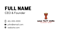 Djembe Musical Instrument Business Card