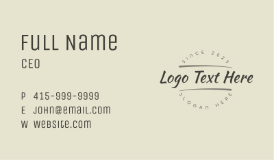 Cool Handwritten Wordmark Business Card Image Preview
