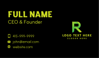 Green Letter R Business Card
