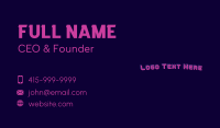 Pink Retro Wordmark Business Card