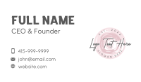 Round Fashion Wordmark Business Card