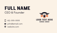 Hipster Kettlebell Wings Business Card